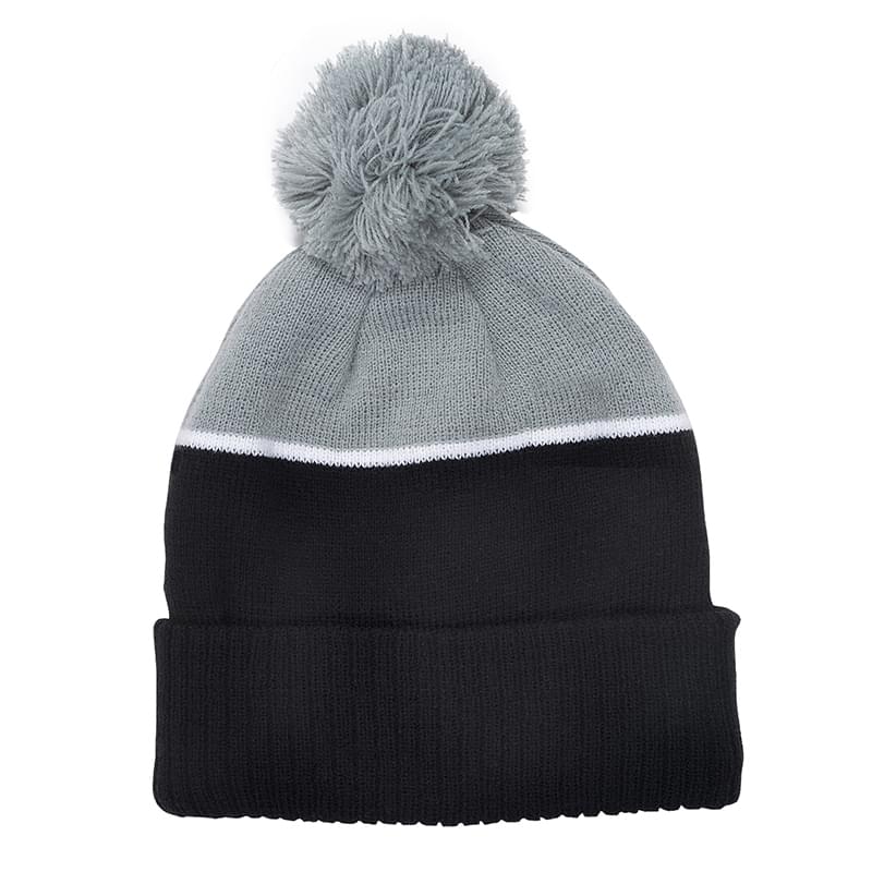Two-Tone Tamy Beanie with Pom 2
