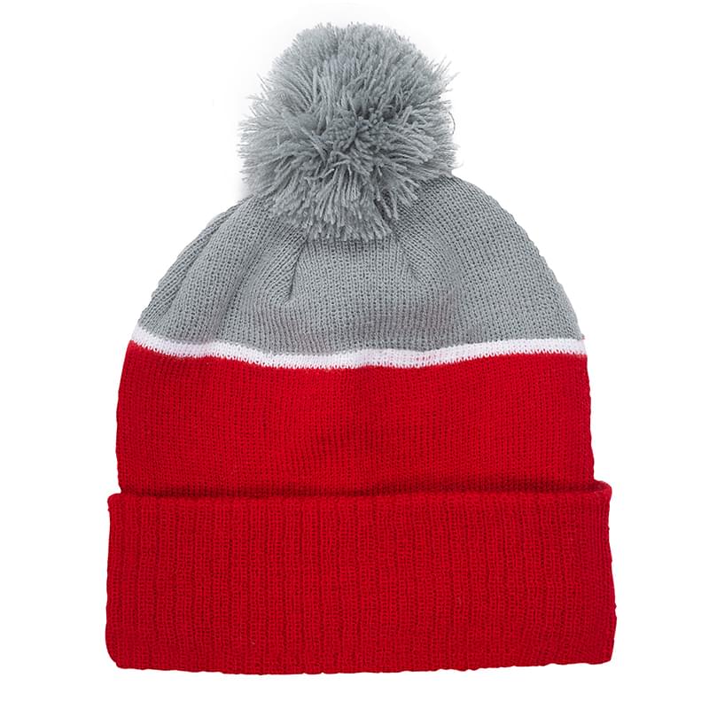 Two-Tone Tamy Beanie with Pom 3