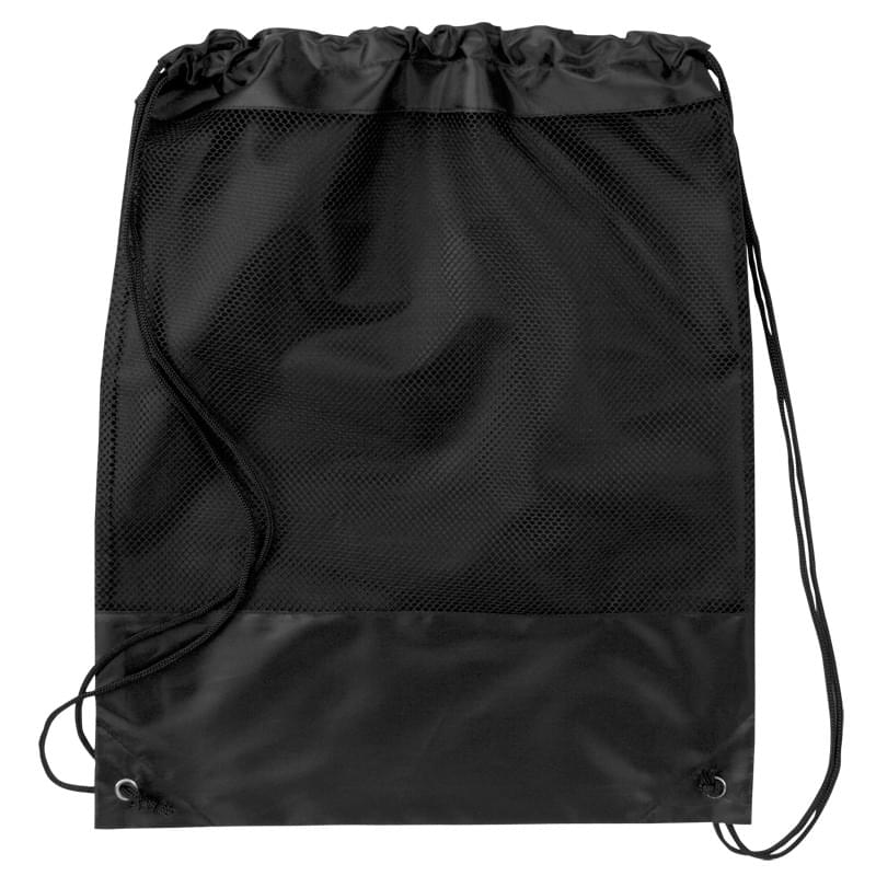 Mesh Panel Drawstring Backpack 2
