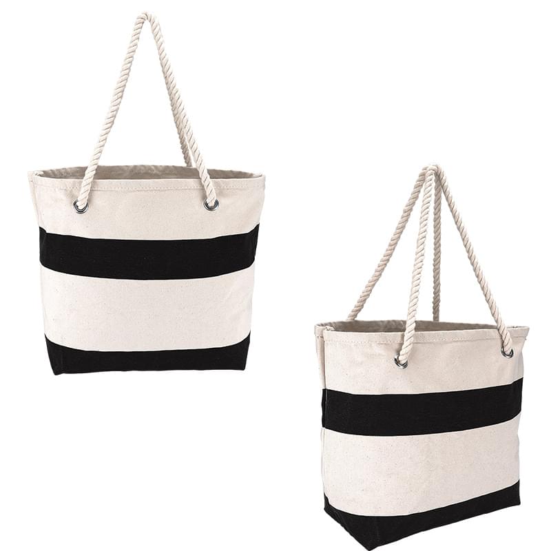 Cotton Resort Tote with Rope Handle, custom tote bag with logo imprint 2