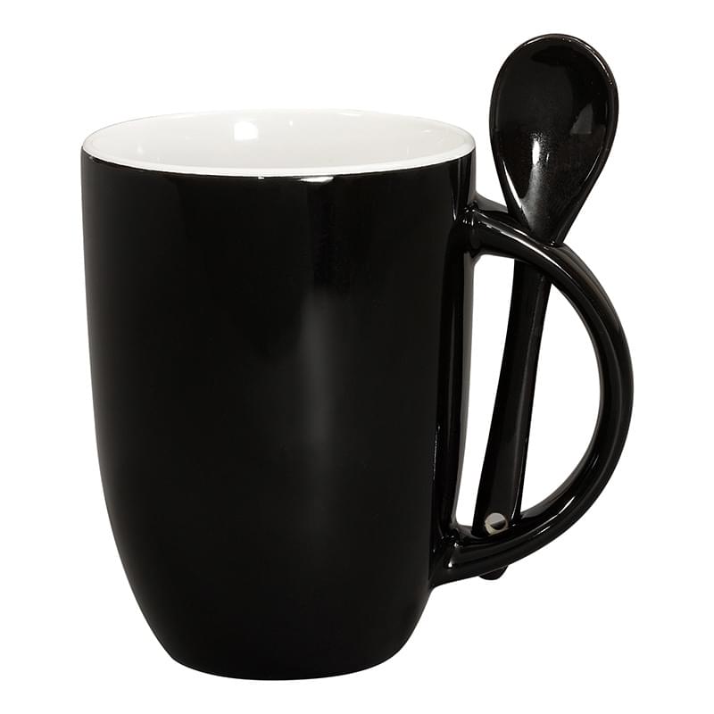 12 oz. Dapper Ceramic Mug with Spoon