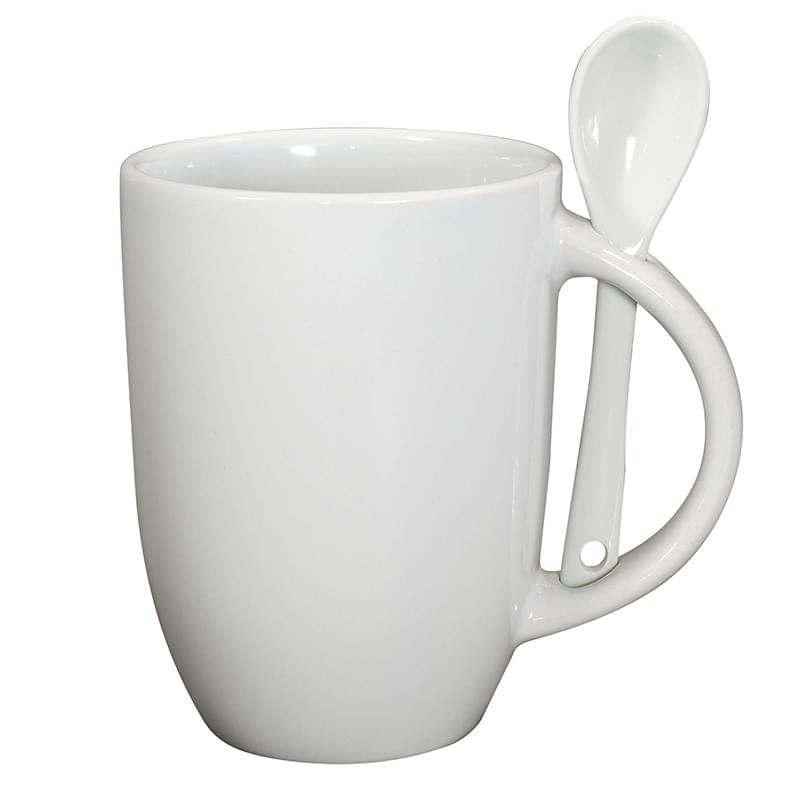 12 oz. Dapper Ceramic Mug with Spoon