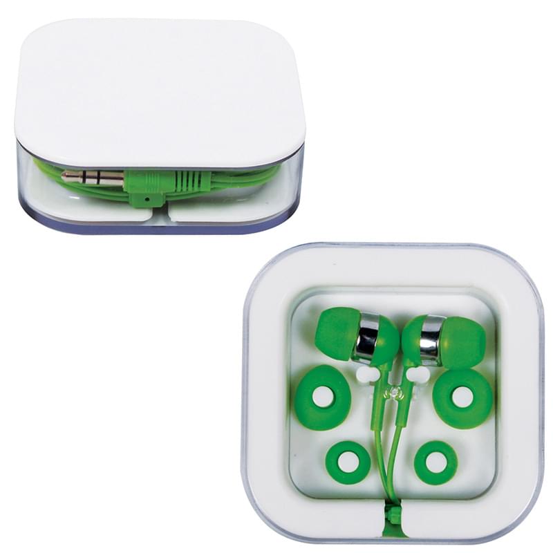 White Earbuds - Square Case 1