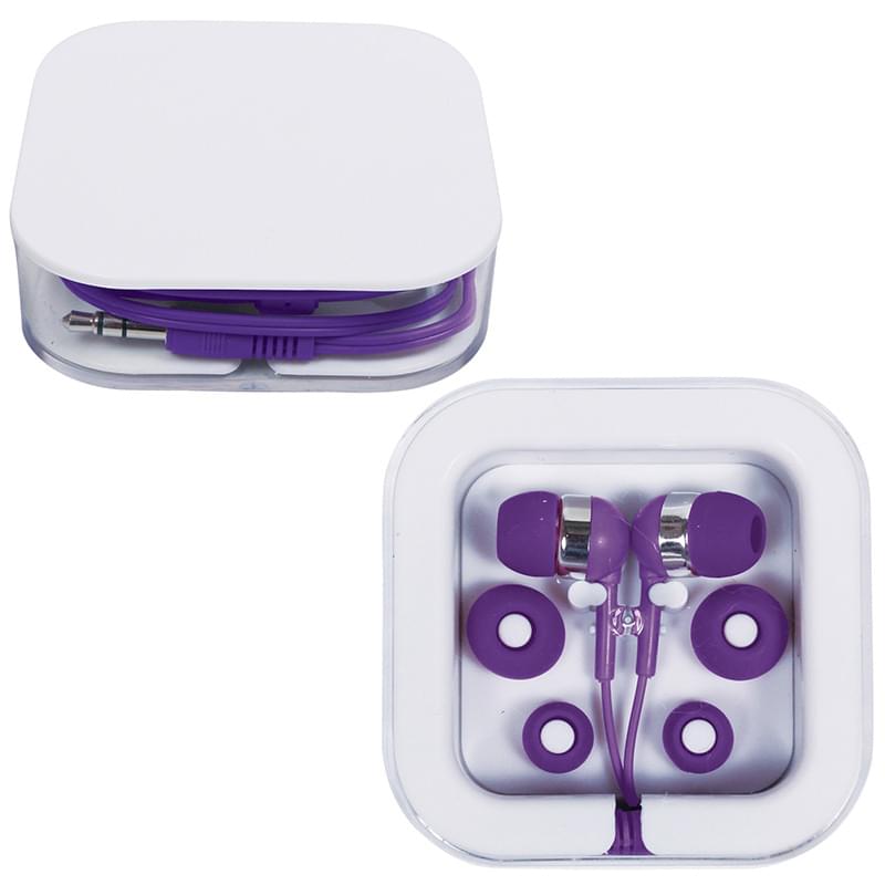 White Earbuds - Square Case 2