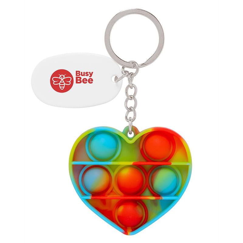 Prime Line Push Pop Bubble Heart Fidget Sensory Keychain