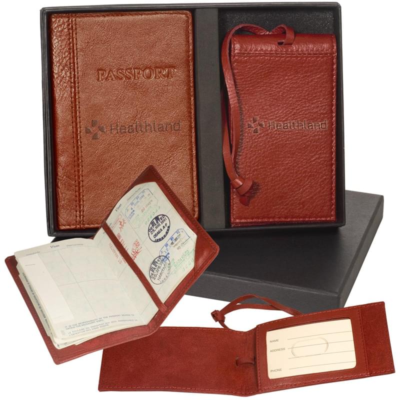 Voyager Lloyd Harbor Passport & Magnetic Luggage Tag Set 4