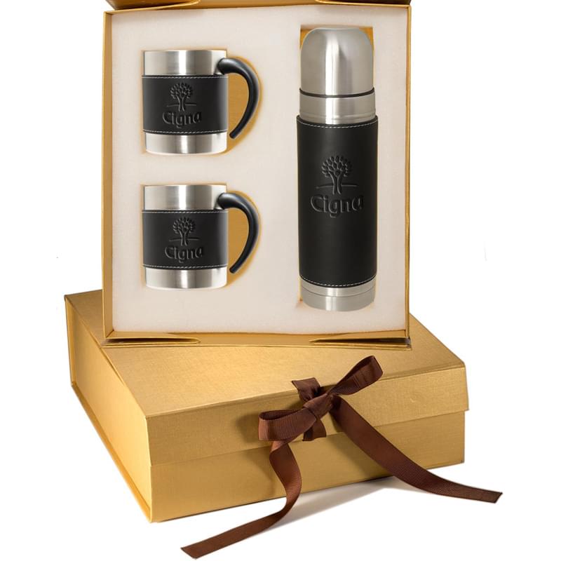 Tuscany&trade; Thermal Bottle & Coffee Cups Gift Set