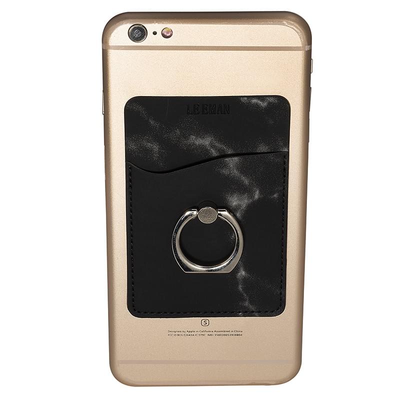 Tuscany Marble Card Holder with Metal Ring Phone Stand 2