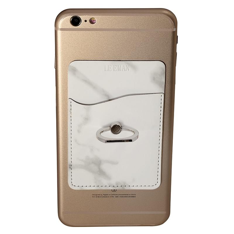 Tuscany Marble Card Holder with Metal Ring Phone Stand 3