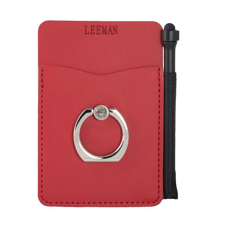 Tuscany&trade; Card Holder with Metal Ring Phone Stand & Stylus
