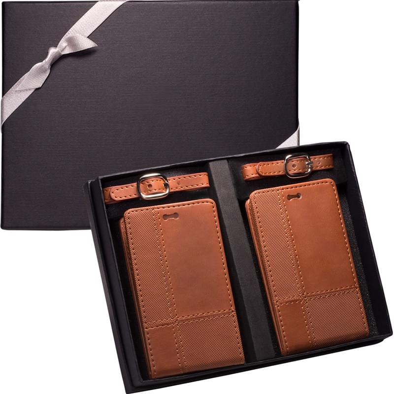 Tuscany Duo-Textured Luggage Tags Gift Set 4