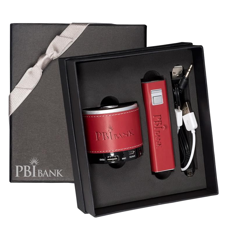 Tuscany&trade; Power Bank and Wireless Speaker Gift Set 