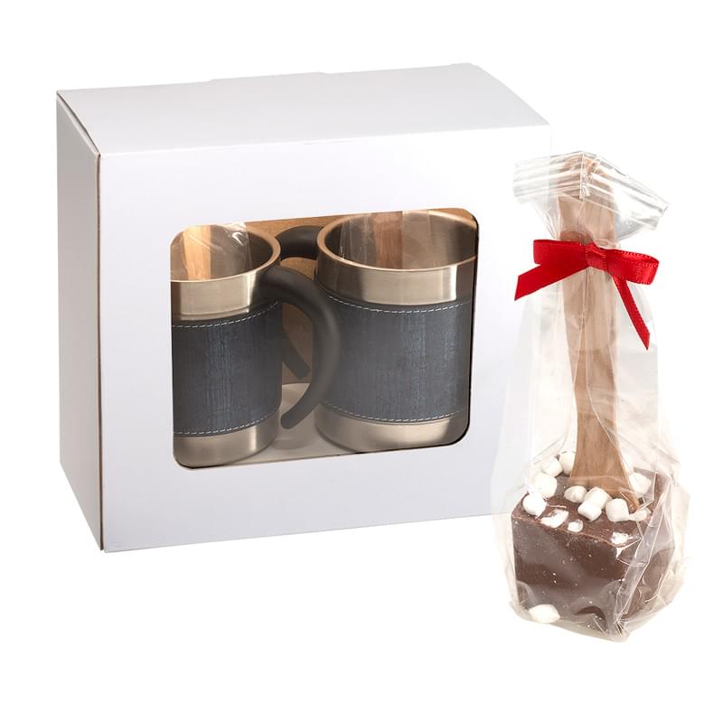 Casablanca Coffee Cups and Hot Chocolate in a Spoon Gift Set