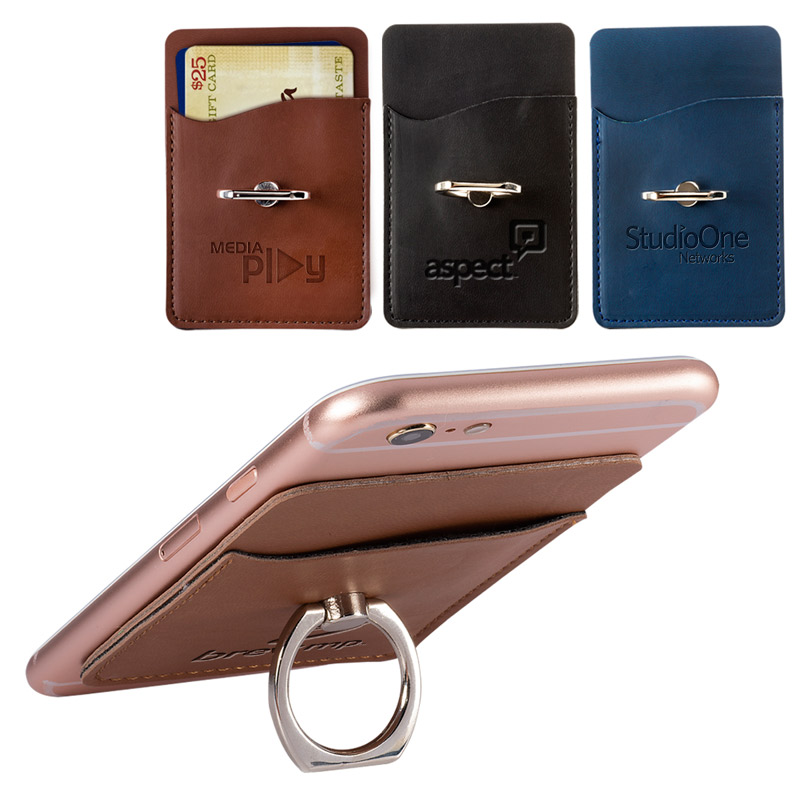 Tuscany&trade; Card Holder w/Metal Ring Phone Stand