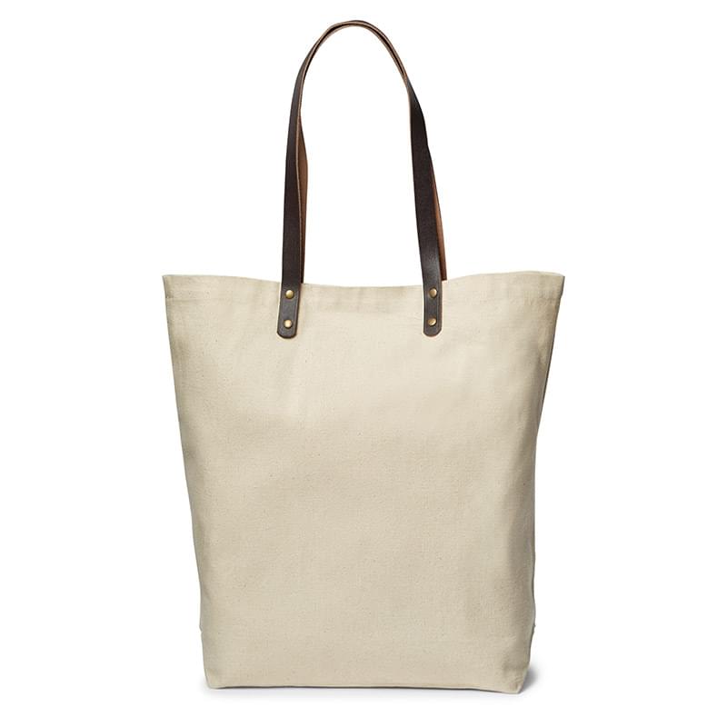 Urban Cotton Tote with Leather Handles, custom tote bag with logo imprint 2