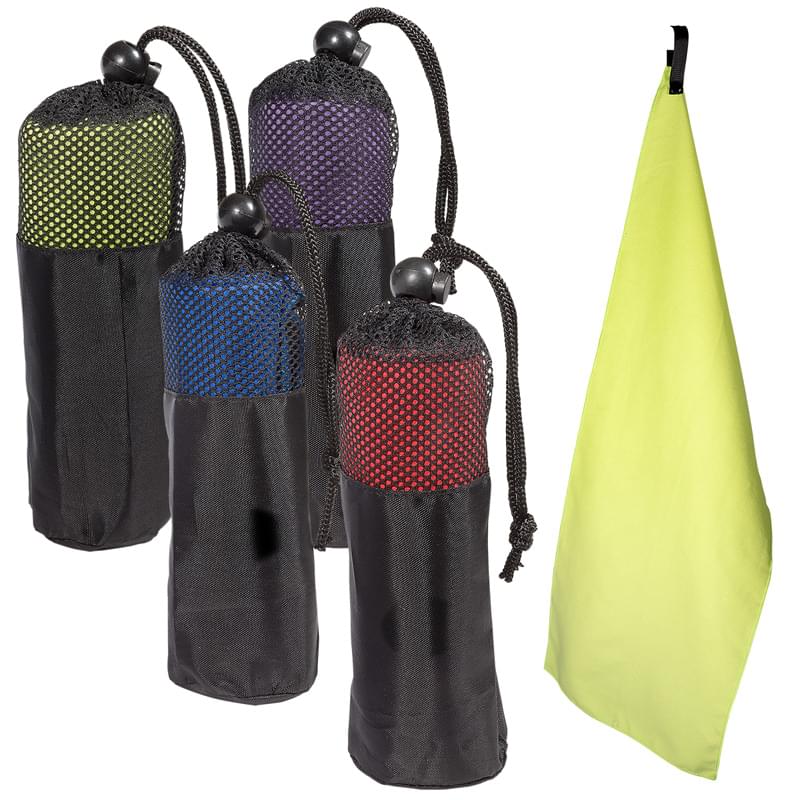 Microfiber Quick Dry & Cooling Towel in Mesh Pouch 