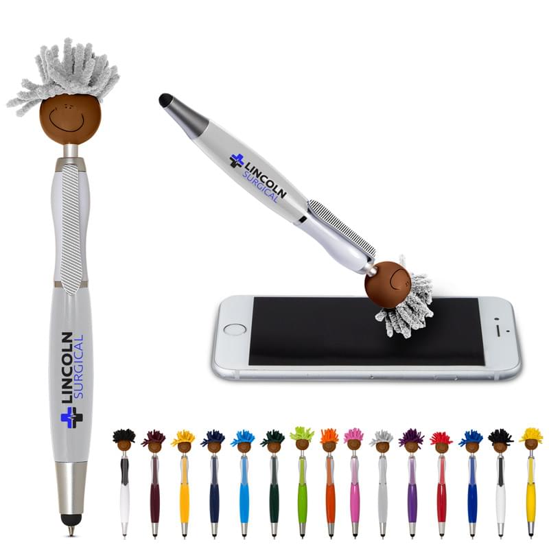 Multicultural MopToppers&reg; Screen Cleaner with Stylus Pen (Brown Skin Color)
