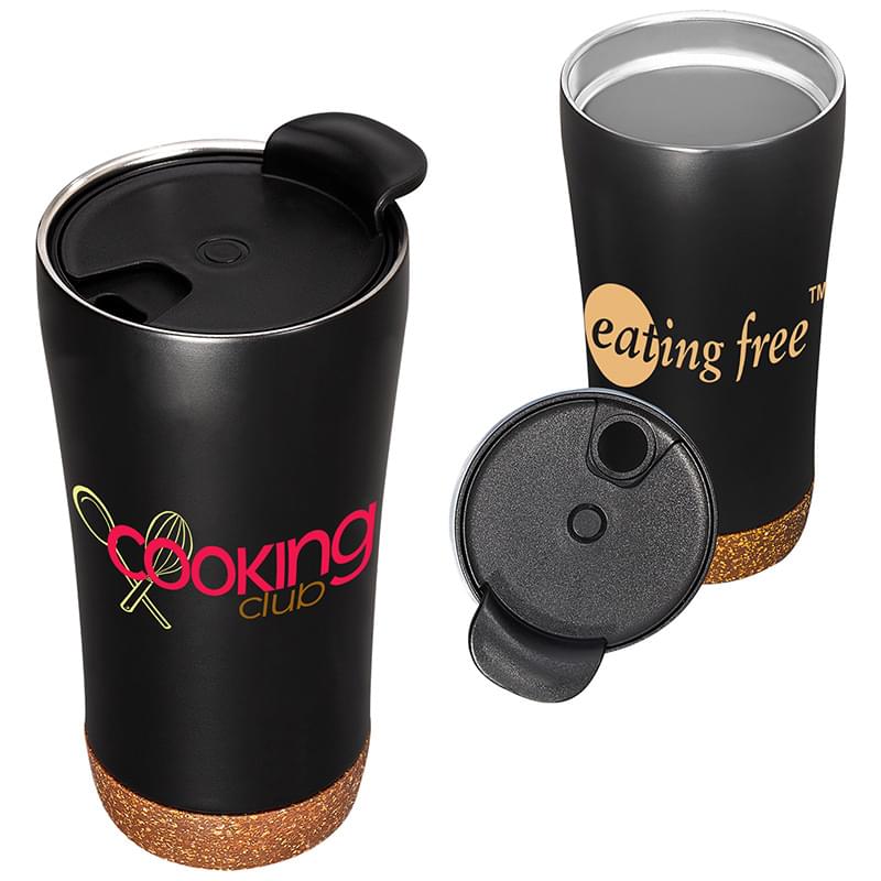 16 Oz. Insulated Stainless Steel Tumbler w/ Cork Blend Base