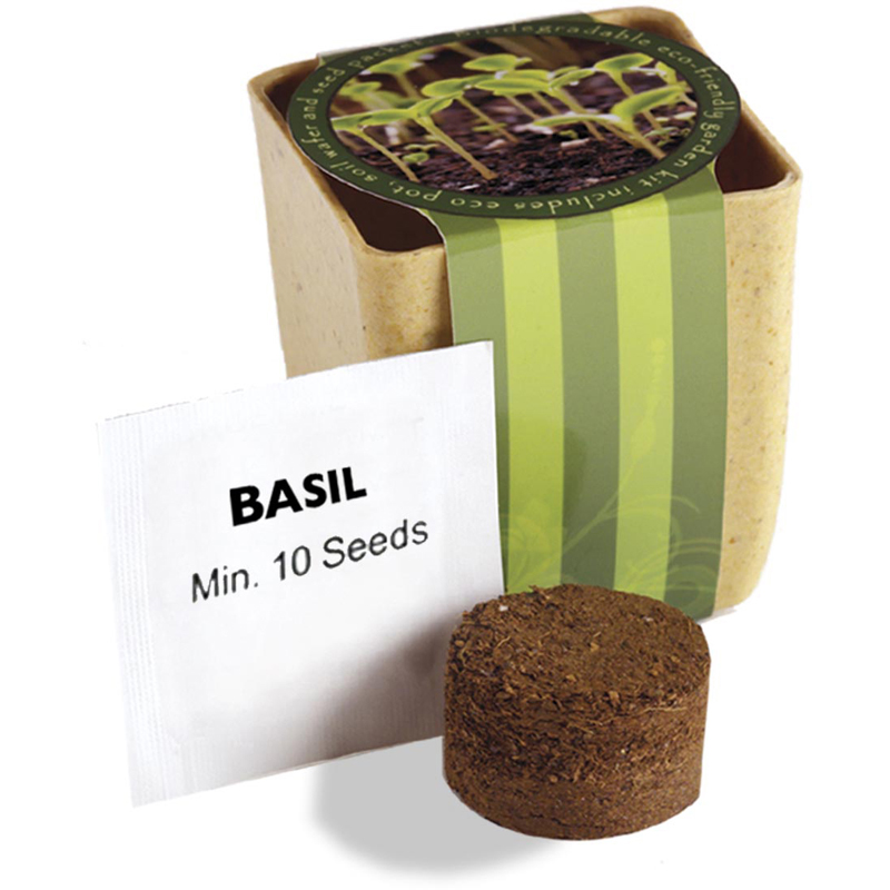 Flower Pot Set with Basil Seeds