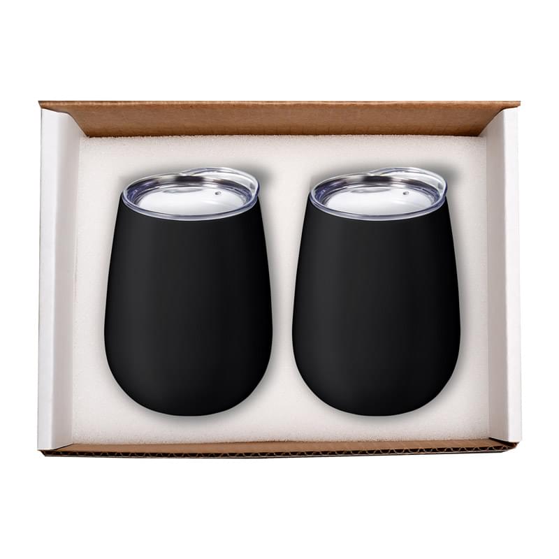 Duo Vacuum Stemless Wine Tumbler Gift Set