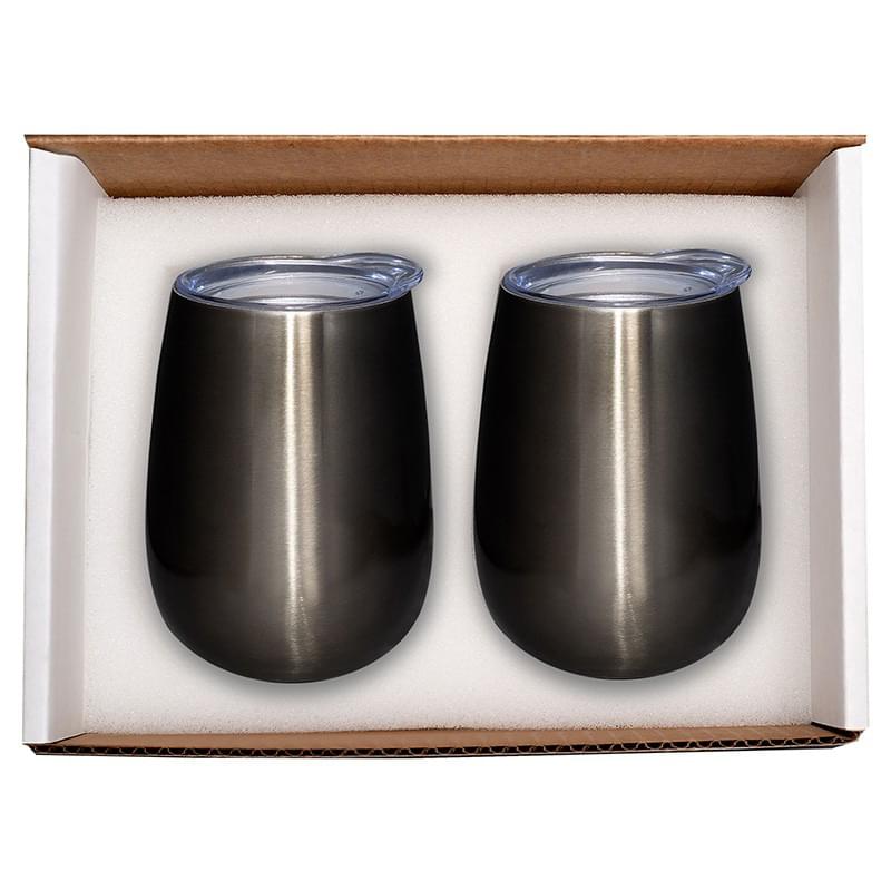 Duo Vacuum Stemless Wine Tumbler Gift Set