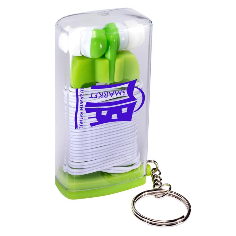 Earbuds in Case with Key Ring