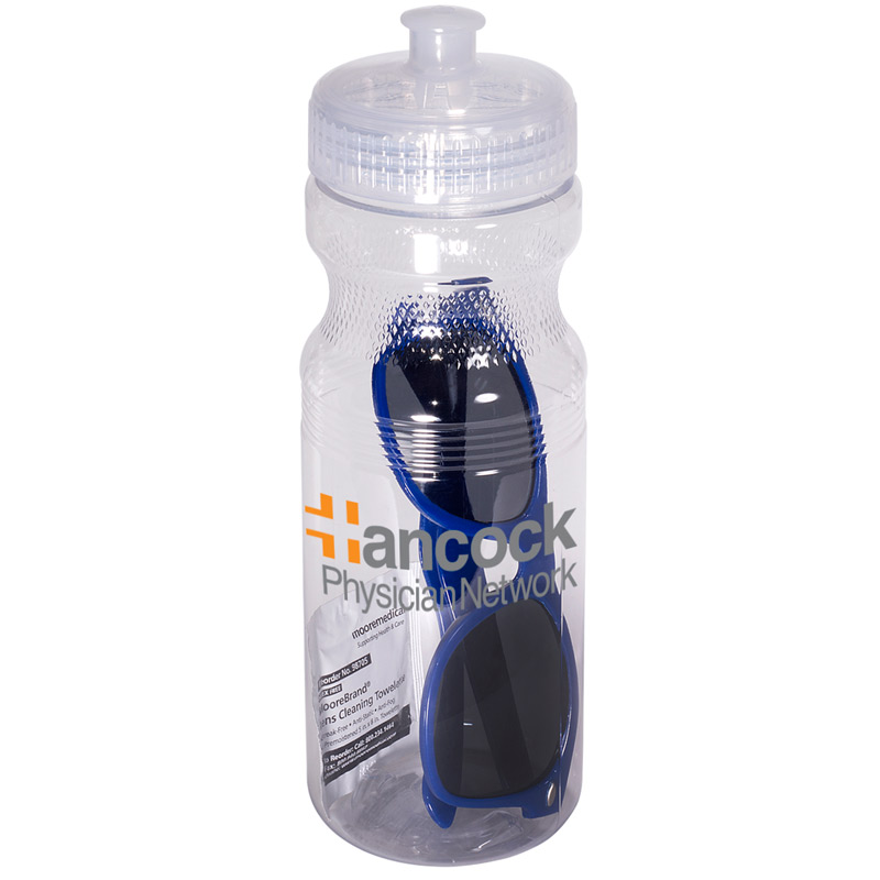 Fashion Sunglasses & Lens Cleaner in a Sports Bottle