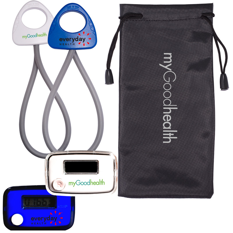 Stride Pedometer & Stretch Band in a Pouch