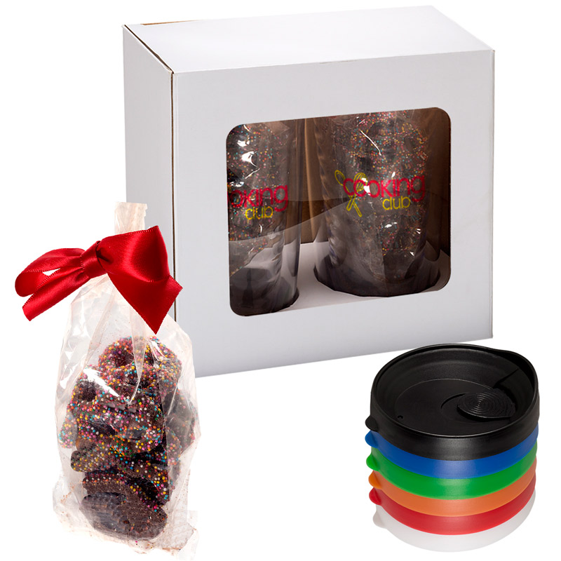 Avalon Clear Tumbler Set with Chocolate Covered Pretzels