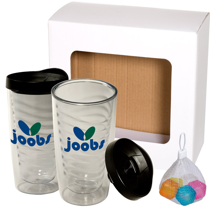 Avalon Clear Tumbler Set with Ice Cubes Set