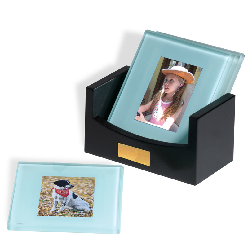 Atrium Glass Photo Coaster Set