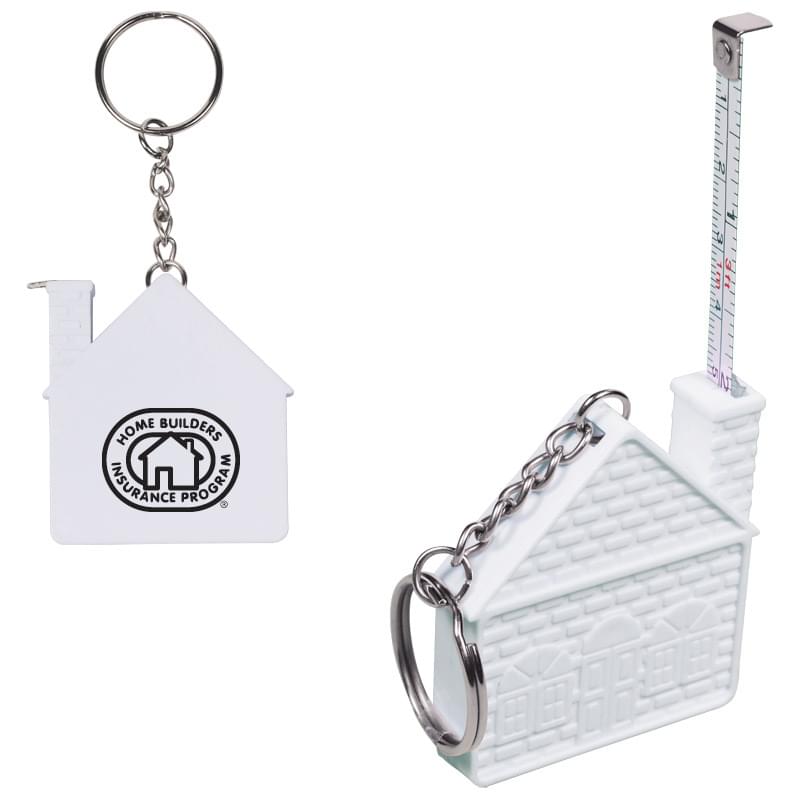 3 Ft Custom House-shaped Tape Measure in a Key Chain