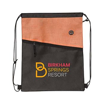 Prime Line Tonal Heathered Non-Woven Drawstring Backpack