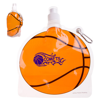 HydroPouch! 24 oz. Basketball Collapsible Water Bottle - Patented