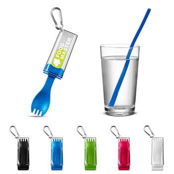 Silicone Straw with Utensil Set