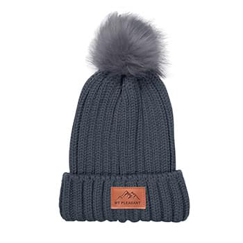 Leeman Knit Beanie With Fur Pom Pom