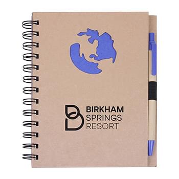 Prime Line Globe Die Cut Spiral Notebook & Pen 5.875" x 7"