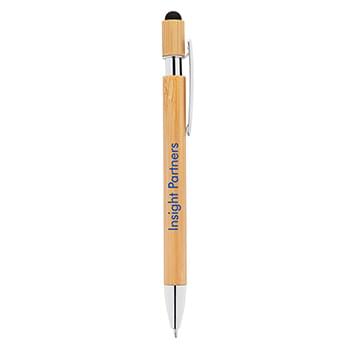 Prime Line Bamboo Retractable Stylus Pen