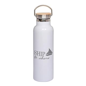 Prime Line 20 oz. Vacuum Insulated Water Bottle With Bamboo Lid