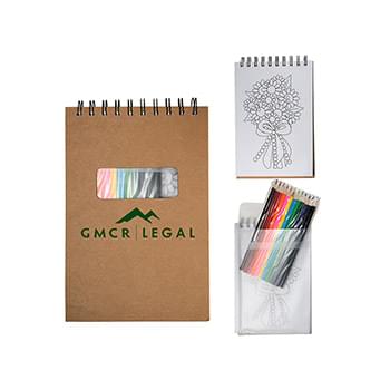 Prime Line Notebook With Colored Pencils